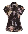 Zimmermann Eden Crystal-embellished Floral-print Linen And Silk-blend Shirt In Black