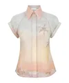 Zimmermann Illuminate Fitted Blouse In Nude