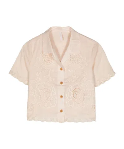 Zimmermann Short-sleeved Shirt In Nude