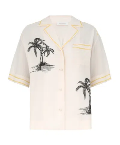 Zimmermann Short Sleeved Shirt In White