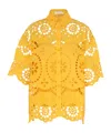 Zimmermann Pop Broderie Anglaise Linen Shorts In Yellow