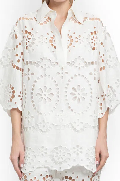 Zimmermann Short Sleeves In White