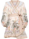 Shop Zimmermann Short Wylie Dress In Multicolour