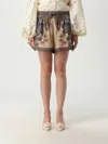 Zimmermann Ascension Multicolor Shorts With Elastic Drawstring And All-over Print In Silk Woman