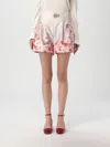 Zimmermann Crush Belted Floral-print Silk And Cotton-blend Twill Shorts In Yellow Cream