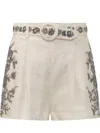 Zimmermann Ivory Linen Shorts