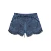 Zimmermann Womens Railway Blue Coco Embroidered Denim Shorts Xs