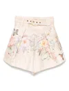 Zimmermann Printed Linen Illuminate Tuck Shorts In Neutral