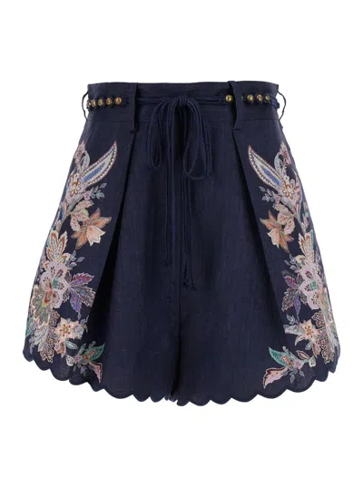 Zimmermann Rhiannon Linen Tuck Shorts