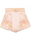 Zimmermann Acacia Linen Shorts In Pink