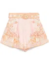 Zimmermann Acacia Linen Shorts In Pink