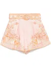 Zimmermann Acacia Linen Shorts In Pink