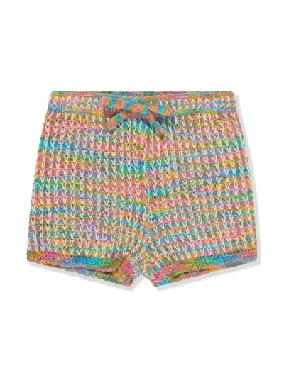 Zimmermann Kids' August Crochet-knit Shorts In Multicoloured