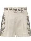 Zimmermann Ivory Linen Shorts In Beige