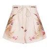 Zimmermann Ascension Linen Tuck Shorts In Neutral