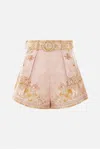 Zimmermann Acacia Linen Shorts In Pink