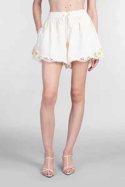 Zimmermann Shorts In Beige Linen