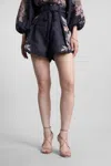 Zimmermann Rhiannon Tuck Printed Linen Shorts In Blue