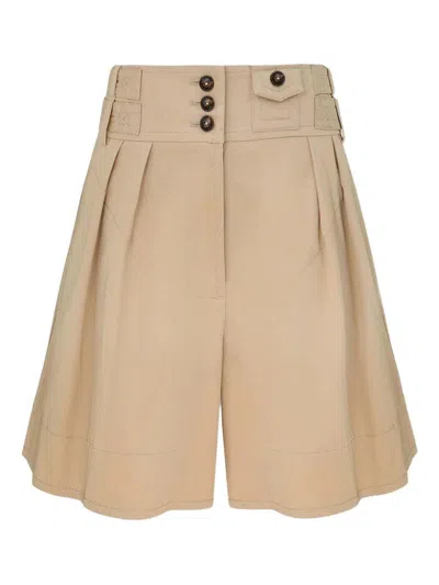 Zimmermann Shorts In Cotone Beige  In Nude