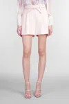 Zimmermann Pink Linen Illuminate Shorts In Rose-pink