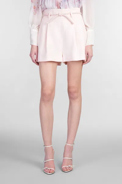Zimmermann Pink Linen Illuminate Shorts In Multicolor
