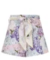 Zimmermann Dawning Silk Shorts In Multi Hydrangea In Multicolor