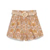 Zimmermann Wylie Shorts In Orange/brown