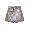 Zimmermann Multicolor Shorts With Belt And All-over Paisley Print In Silk And Cotton Woman In Multi