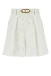 Zimmermann Natura Belted Waist Lace Shorts In White