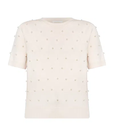 Zimmermann Short-sleeved Sweater In Neutral