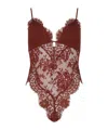 Zimmermann Illustration Semi-sheer Lace Bodysuit In Brown