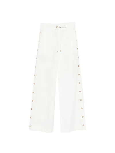 Zimmermann Side-button Drawstring-fastening Trousers In White