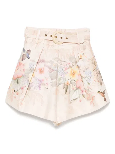 ZIMMERMANN ZIMMERMANN SILK AND COTTON BLEND SHORTS