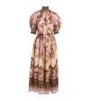Zimmermann Womens Mauve Jacobean Aster Billow Silk Maxi Dress Xl In Brown