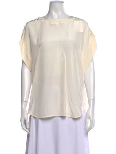 Pre-owned Zimmermann Silk Bateau Neckline Blouse In Neutrals