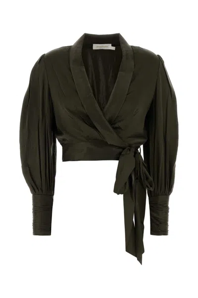 Zimmermann Silk Blouse In Green