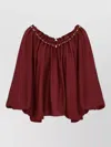Zimmermann Blouse Aster With Ruffles And Beads In Red