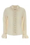 Zimmermann Silk Blouse With Lace Edges In Neutral