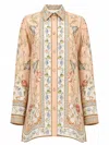Zimmermann Womens Pink Tapestry Floral Roselight Printed Silk Shirt In Multi