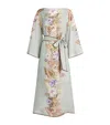 Zimmermann Womens Sage Multi Floral Coco Belted Silk Midi Dress In Green