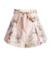 Zimmermann Rebellion Multicolor Shorts With Bow On The Front And All-over Floral Motif In Cotton And Silk Woman
