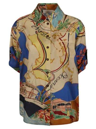 Zimmermann Silk Crepe Printed Shirts In Multicolor