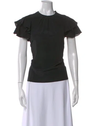 Pre-owned Zimmermann Silk Crew Neck Blouse In Black