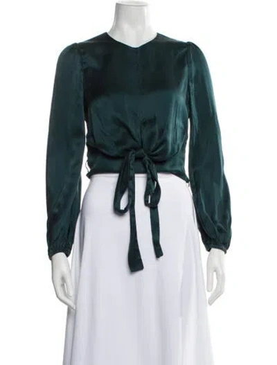 Pre-owned Zimmermann Silk Crew Neck Blouse In Multi