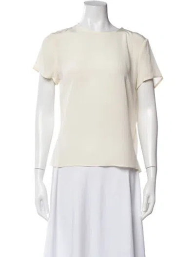 Pre-owned Zimmermann Silk Crew Neck Blouse In Neutral