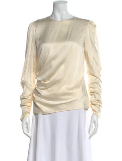 Pre-owned Zimmermann Silk Crew Neck Blouse In Neutral