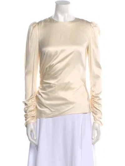 Pre-owned Zimmermann Silk Crew Neck Blouse In Neutral