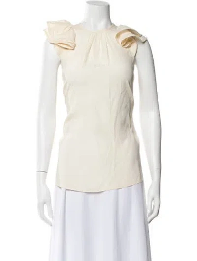 Pre-owned Zimmermann Silk Crew Neck Blouse In White