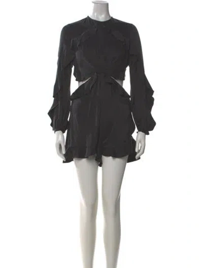 Pre-owned Zimmermann Silk Crew Neck Romper In Gray