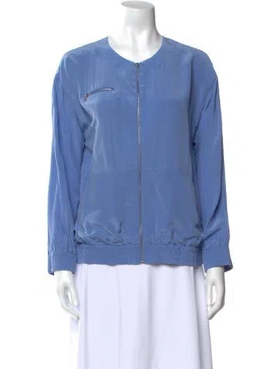 Pre-owned Zimmermann Silk Crew Neck Sweatshirt In Blue